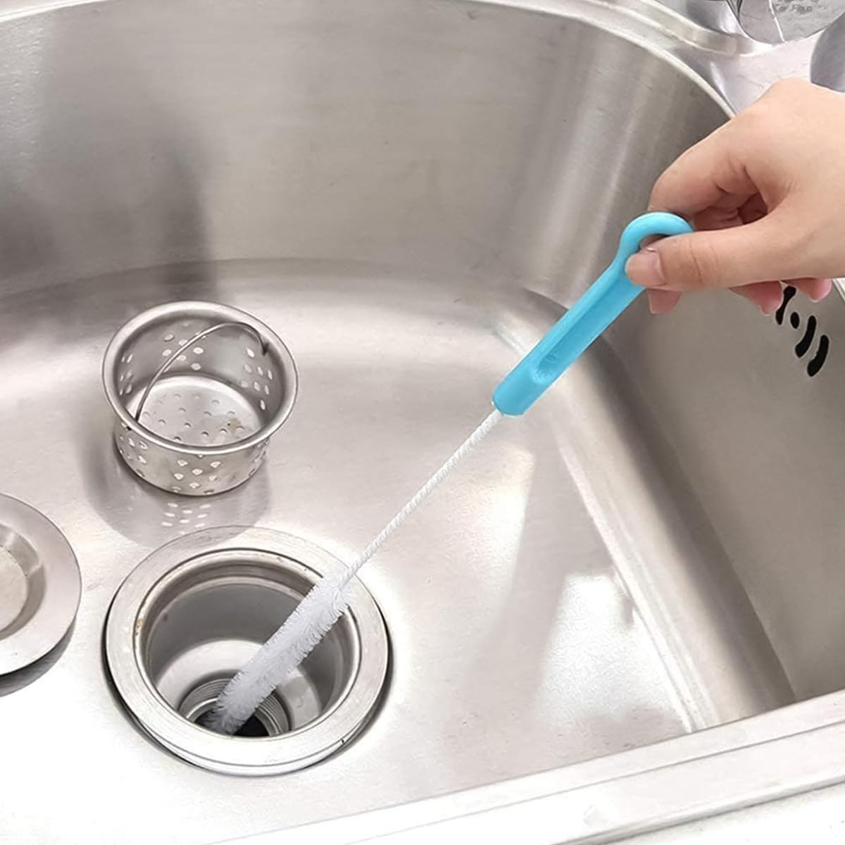 HASTHIP Flexible Sink Water Pipe Drain Dredge Tool for Bathroom Cleaning with 27.56 in PET Wire Brush | Prevents Clogs and Improves Drainage Flow