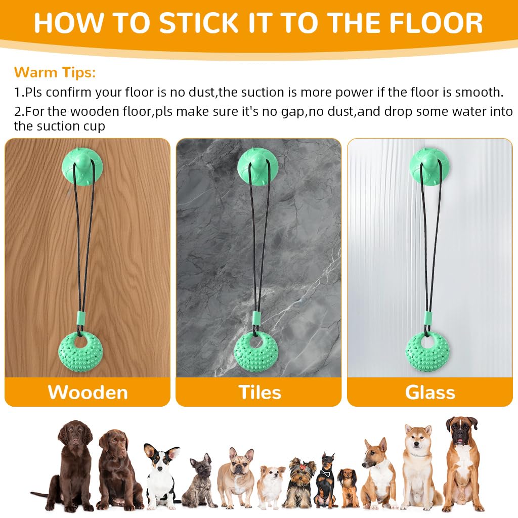 Qpets Dog Chew Toy for Self Play with Strong Suction Cup and TPR Tear Resistant Ball | Promotes Dental Health