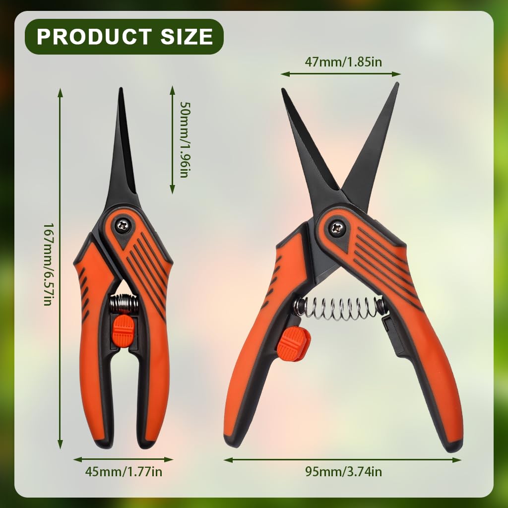 HASTHIP Gardening Scissor for Flower Beds and Orchards with Spring Loaded Design | 16.7cm Stainless Steel Precision Pruner