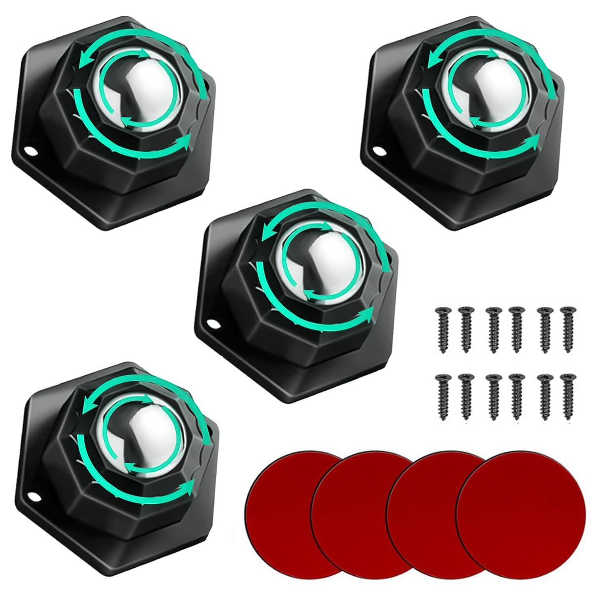 HASTHIP Caster Wheel for Furniture and DIY Projects featuring 360° Swivel | 4pcs 200kg Load