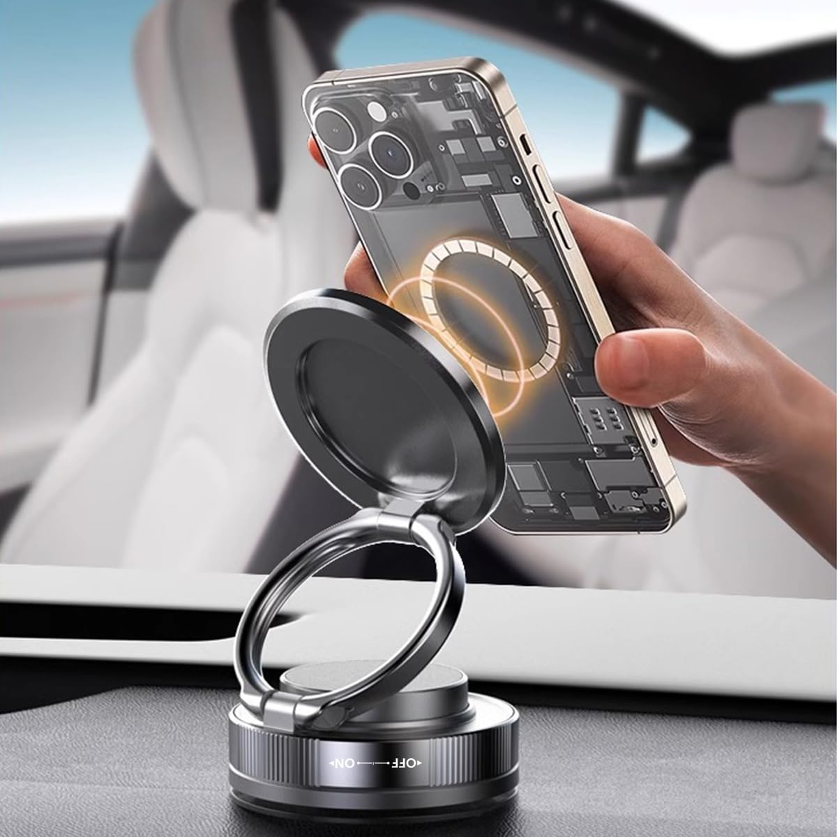 STHIRA Magnetic Car Mobile Holder for Dashboard with 360 Rotatable Foldable Mount | 2PCS