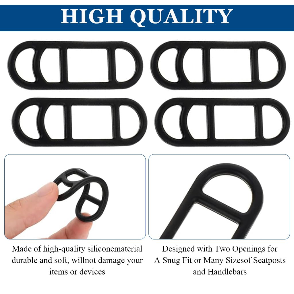 Proberos Bicycle Silicone Bands for Handlebar Mounting | 20PCS Elastic Rubber Straps