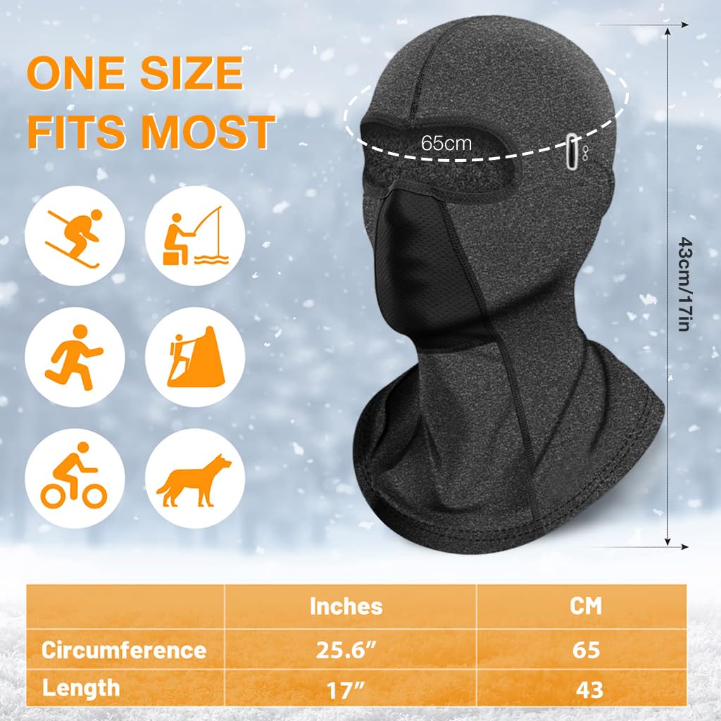 STHIRA® Winter Balaclava Face Mask Neck Gaiter Theraml Face Mask Eyeglasses Friendly Design UV Protection Riding Face Mask Breathable Face Mask for Riding, Skiing