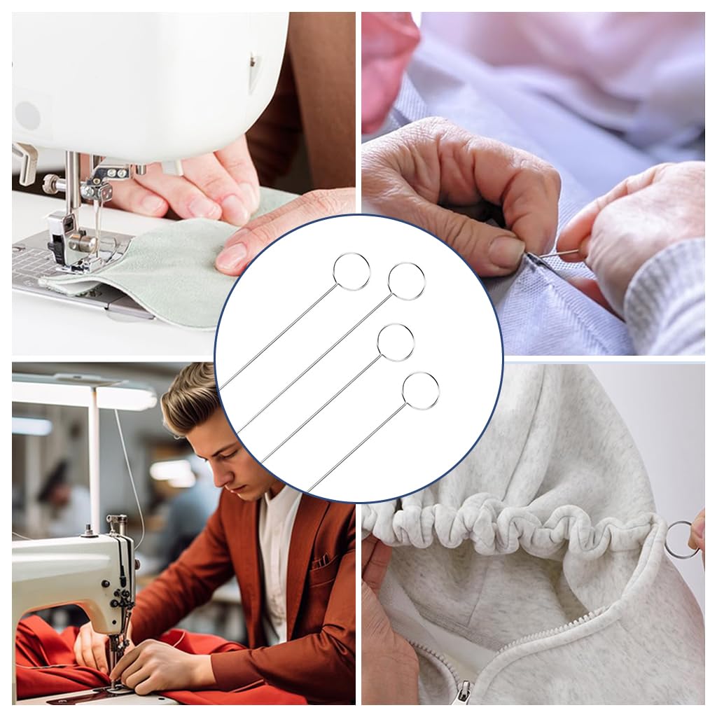 HASTHIP Sewing Loop Turner Hook for Fabric Tubes featuring Latch Tongue Lock | 4 pcs 10.4 in Stainless Steel Tools