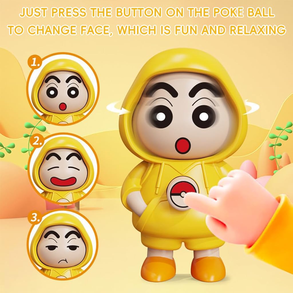 ZIBUYU Crayon Shin chan Keychain for Bags and Backpacks featuring Variable Face Expression | Cute Anime Gift for Fans