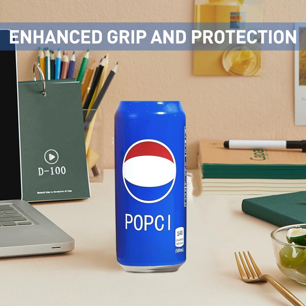 HASTHIP Beverage Can Sleeves for 500ml Drinks with Anti Slip Zip Top Design | Elastic Silicone Covers