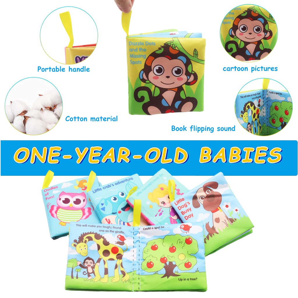 PATPAT Cloth Books for Babies with 6 Story Themes and Soft Polyester Pages | Early Learning Toy
