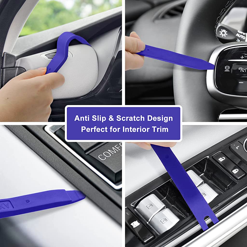 Supvox Pry Tools Set for Car Trim Removal with Ergonomic Handle and 5 Pcs Design | No Scratch Interior Panel Repair Kit