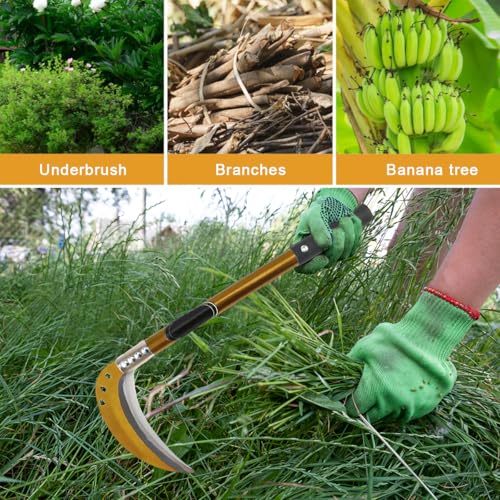 Optifit® 18 Inches Heavy Duty Hand Weeder for Weed Removal Carbon Steel Rubberized Anti-Slip Handle Design Multi Purpose for Harvesting Gardening Pruning Cutting 2PCS