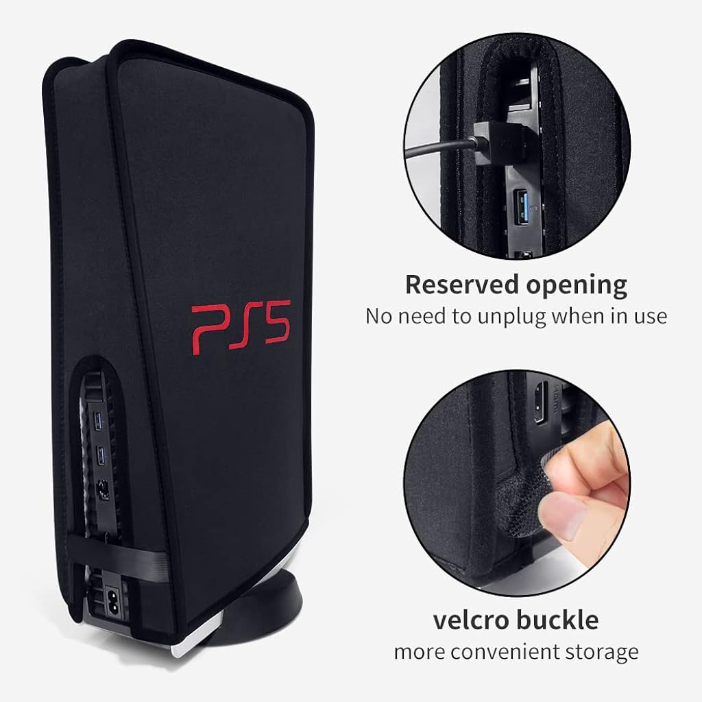ZORBES Dust Cover for SONY PS5 Console, Dust Proof Cover Protective Case Anti Scratch Waterproof Case for Sony PlayStation 5 Game Console Cover Sleeve for PS5 Accessories Digital Edition&Disc Edition
