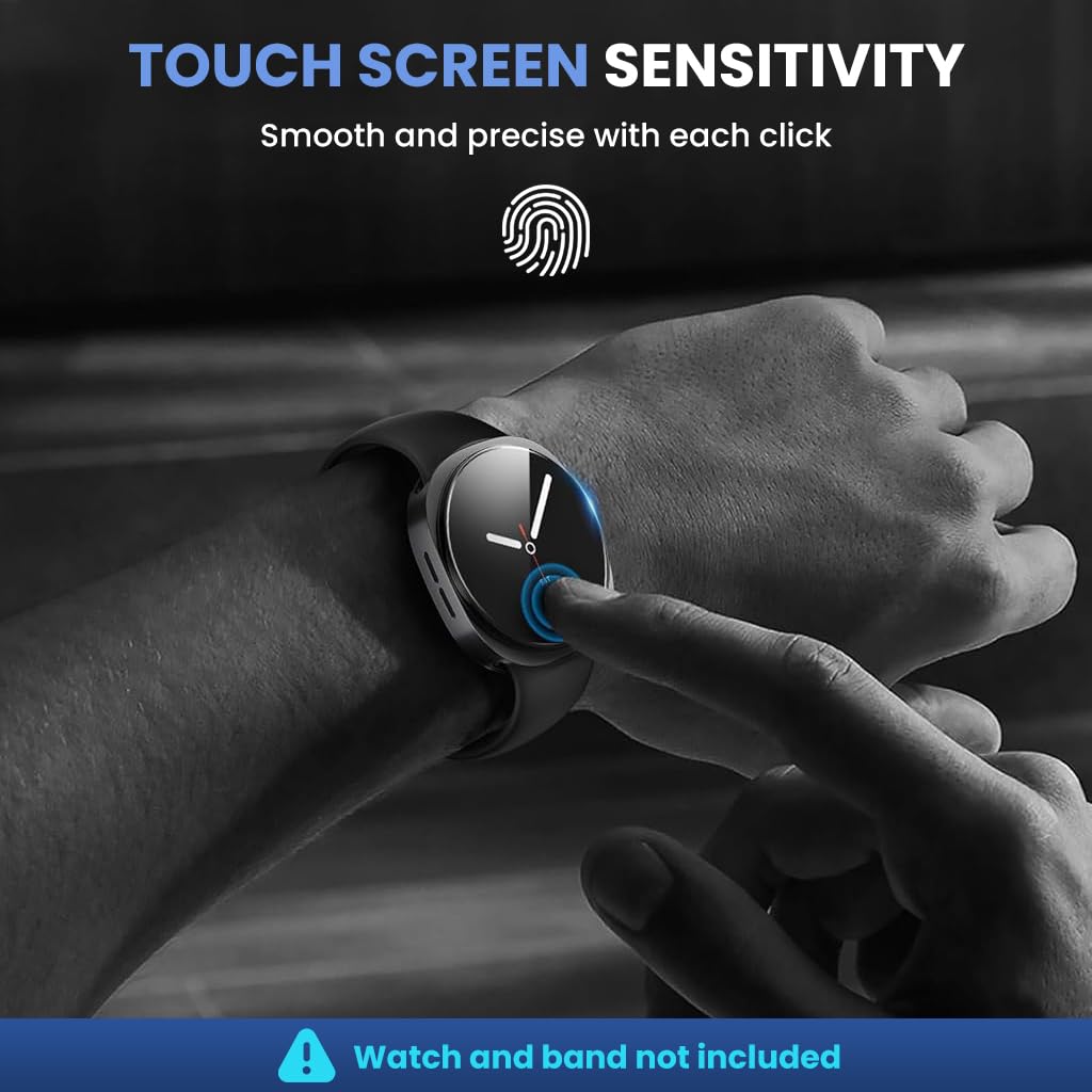 ZORBES Glass Screen Protectors for Samsung Galaxy Watch 8 44mm with Auto Alignment Tool and Anti Glare Finish