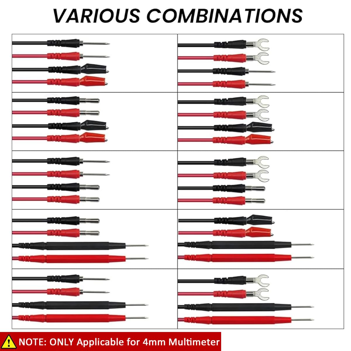 Serplex Multimeter Test Leads Kit for Electronic Circuit Connection with 930 mm Leads | 16 in 1 Set