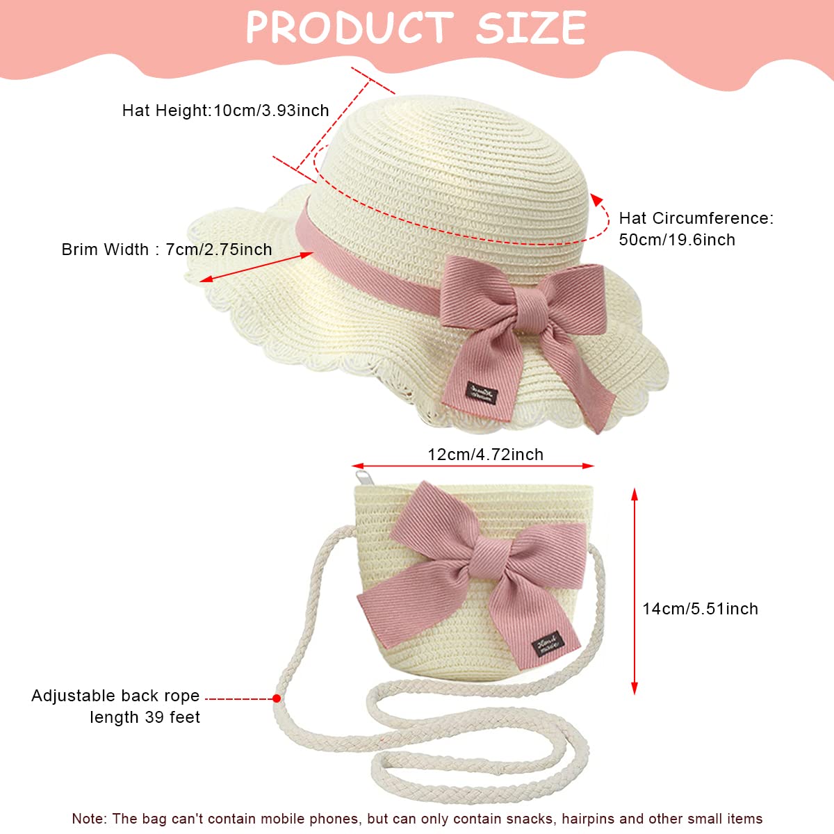 SNOWIE SOFT Palay Summer Straw Hat for Girls 4‑6 Years with Ruffled Brim and Bow | Beige