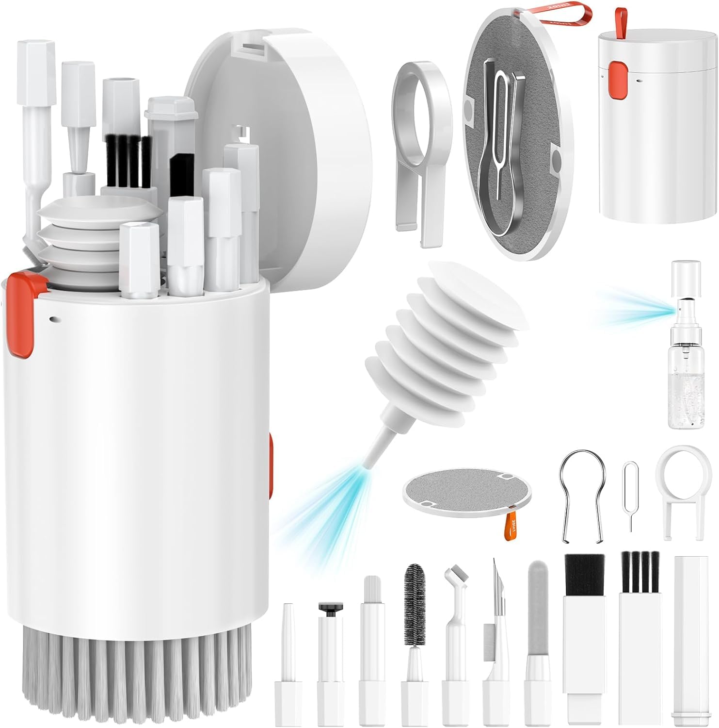 ZORBES Electronics Cleaner Kit Tool 20pcs Electronics Cleaning Kit Tool with Duster, Multi Brushes, Sprayer, Multi-functional Electronic Cleaning Tool Set for Laptop, Phone, Tablet, Earbuds, Keyboard