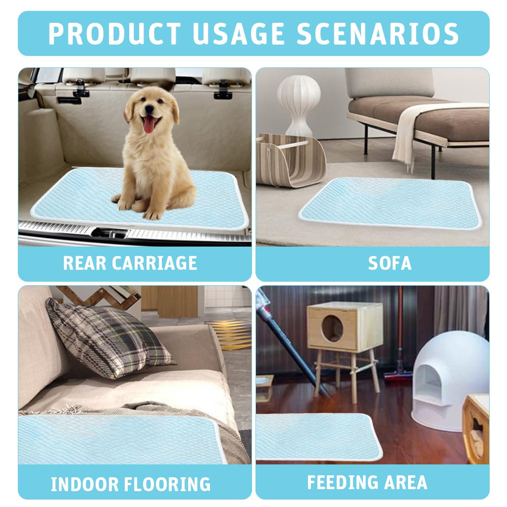 Qpets Dog Cooling Mat for Summer Heat Relief with 3D Honeycomb Texture 70x50 cm Blue | Easy Clean Design