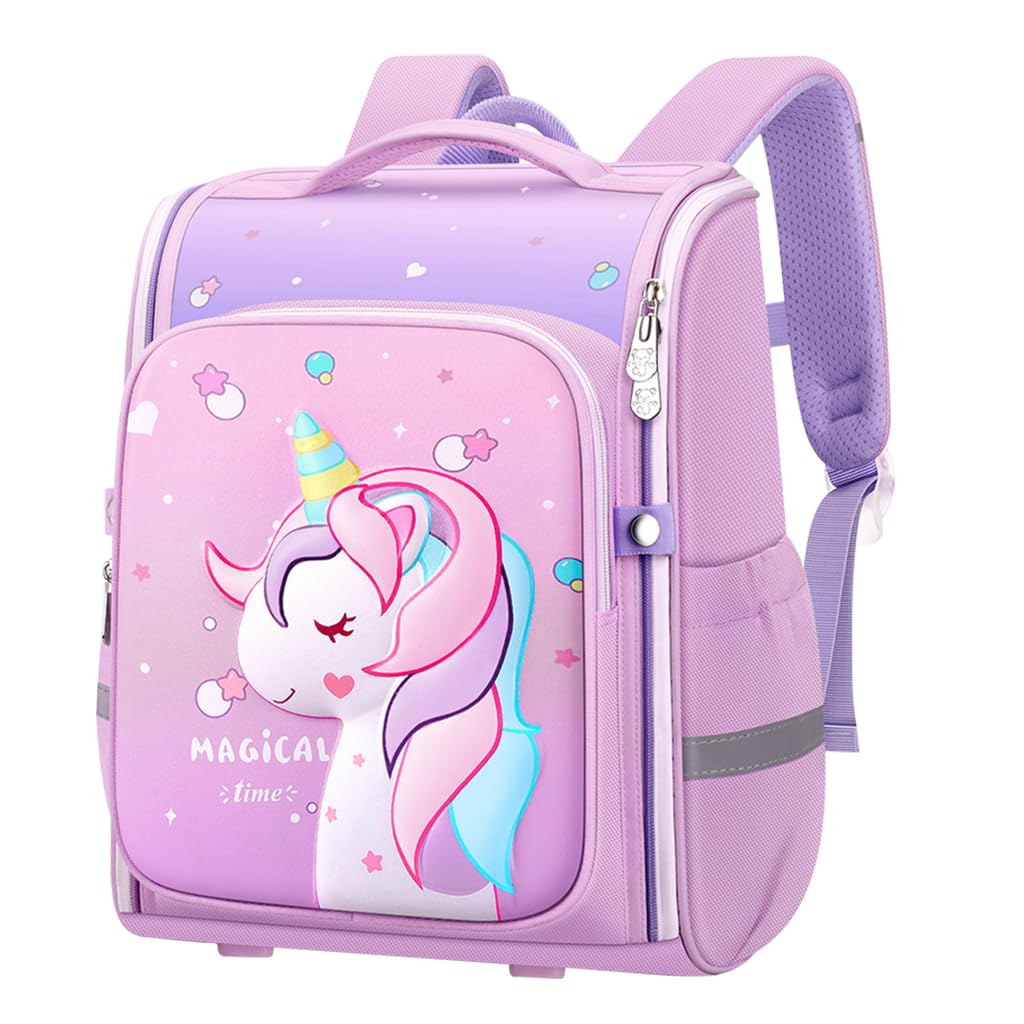 Venzina Unicorn Backpack for School with 31cm×21cm×41cm Capacity and EVA Waterproof Design | Ideal for Girls Aged 7–12