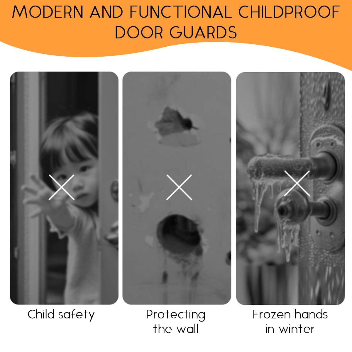 SNOWIE SOFT Silicone Lever Handle Knob Cover for Childproof Doors Set of 6PCS | Finger Pinch Guard and Cushion Stopper