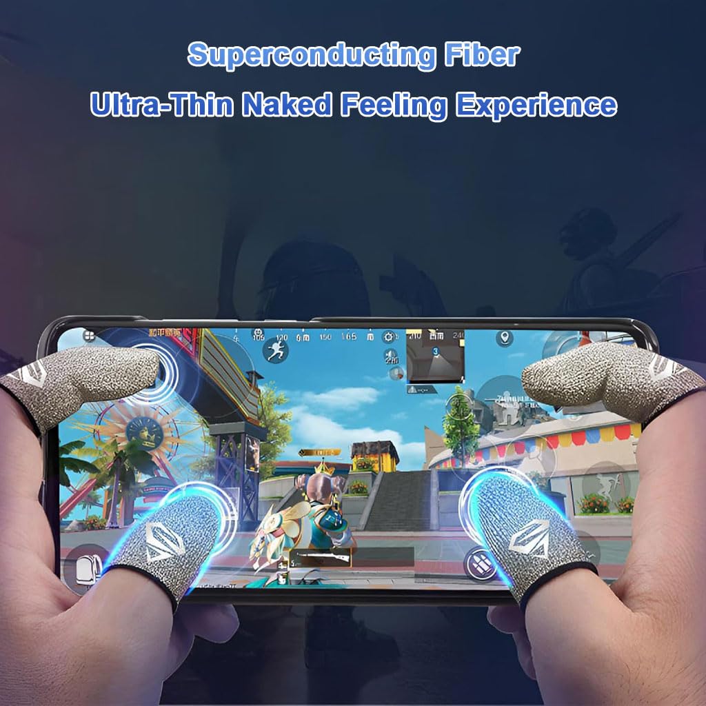 ZORBES Gaming Finger Cots for Mobile Players with Conductive Silver Fiber | 6 PCS Breathable Non Slip Design