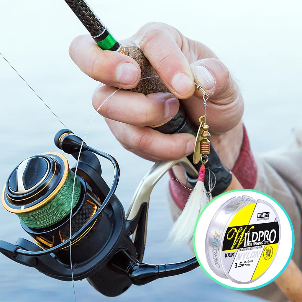 Proberos Fishing Wire 100m 0.3mm for Freshwater and Saltwater | Clear Nylon Monofilament 39lbs 2PCS