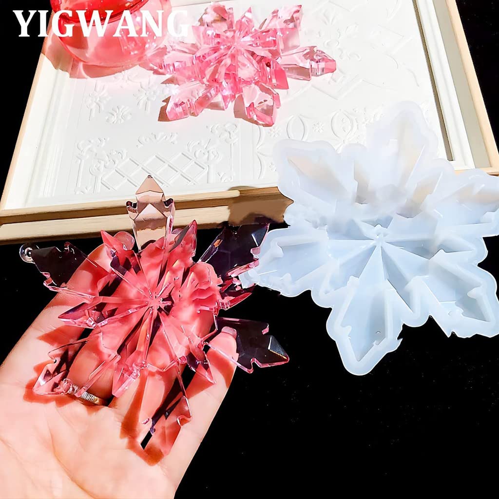 HASTHIP Snowflake Silicone Resin Mold Set for DIY Christmas Ornaments | 3PCS 11.5x10cm Flexible Epoxy Molds