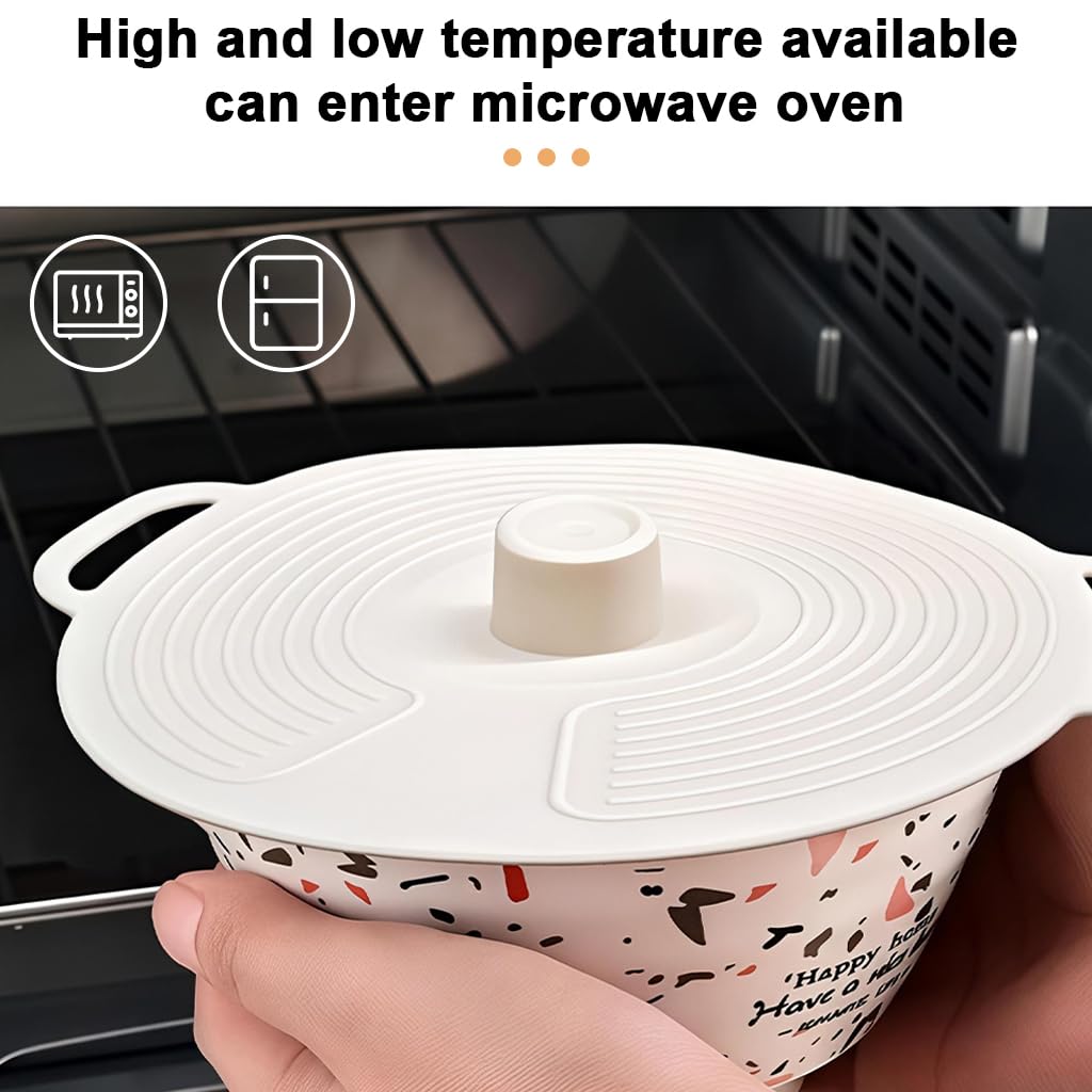 Supvox Silicone Pot Lids Set for Pots and Bowls with Ears and Colorful Handle, 3 Sizes 18 24 32.5cm