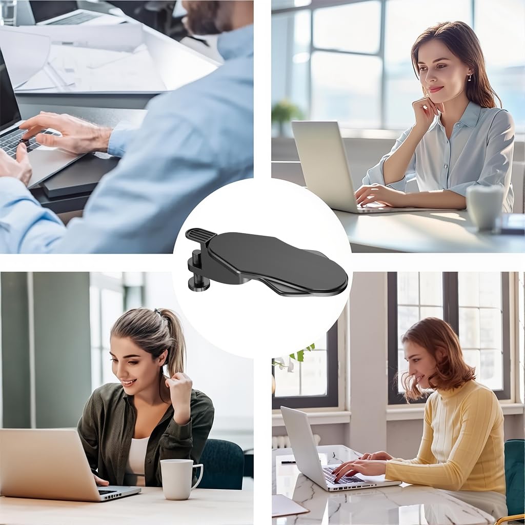 ZORBES Folding Elbow Support for Office Desk with 180° Swivel Padded Board 14.5×31cm | Relieves Shoulder and Hand Fatigue