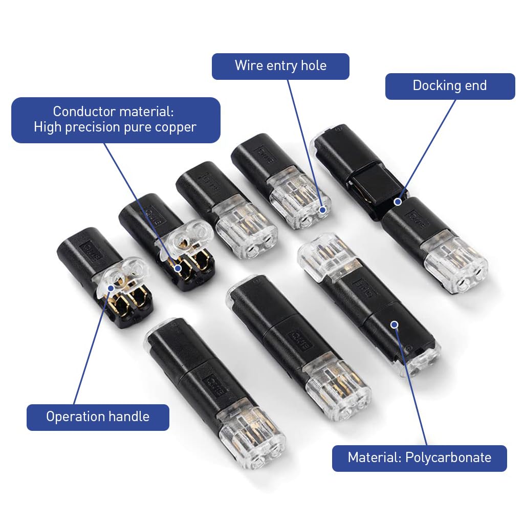 Serplex Wire Connectors for Lighting and Appliances featuring No Strip 2 Pin Design 24Pcs 18 24AWG