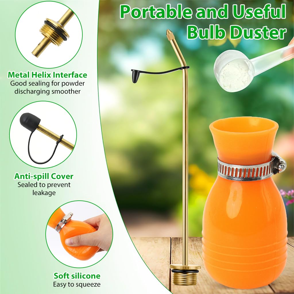 ORTIZA Silicone Powder Sprayer for Gardening Pest Control with Long Brass Nozzle | Ergonomic Grip