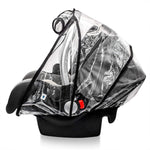 SNOWIE SOFT® Infant Safety Car Seat Cover Transparent EVA Infant Car Seat Carrier Rain Cover Breathable Cover with Air Vent Holes & Rolled Up Window Windproof Cover for Infant Car Seat Carrier