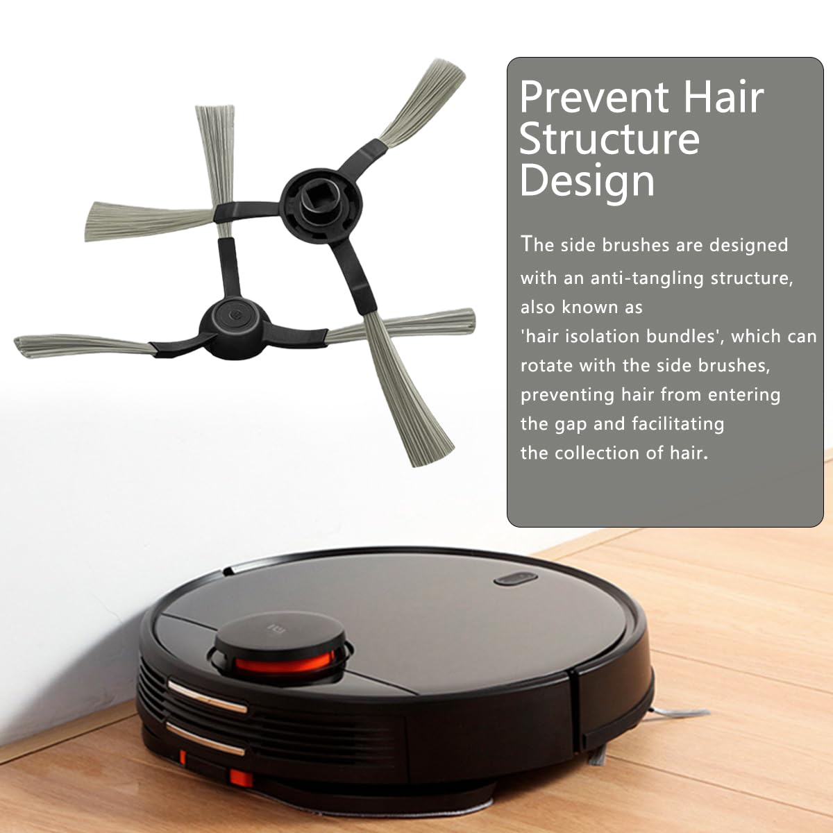 HASTHIP Replacement Parts Kit for Mi Robot Vacuum Mop P with 12 pcs Brushes and Tools | Anti Tangle Design