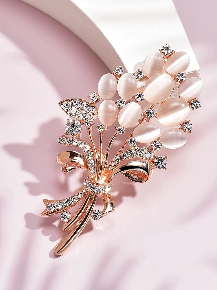 SANNIDHI Brooch Set for Women featuring Alloy and Diamond Design | 2PCS Fashion Accessory