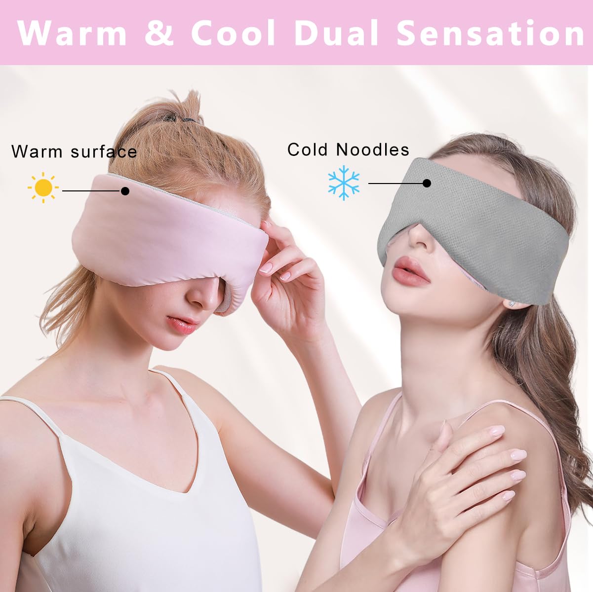 HANNEA® Eye Mask For Sleeping, Blackout Noise Reduction Eye Cover For Sleep Soft Sleeping Eye Mask Cute Blindfold for Sleeping Comfortable Cotton Eye Cooling Mask Travel Accessories For Men Women