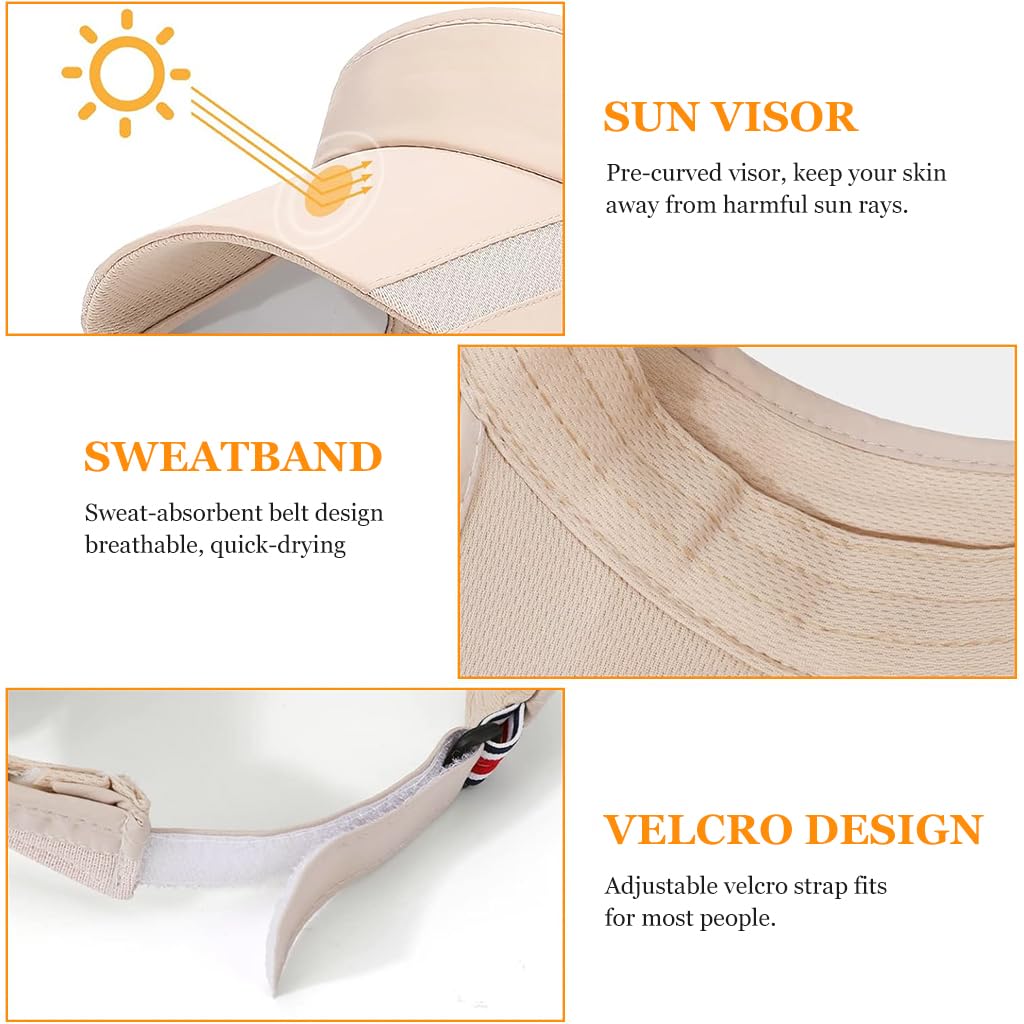 PALAY Womens Sun Visor Hat for Running and Golfing with Extendable Side Brim | Pink 22.8 Inches