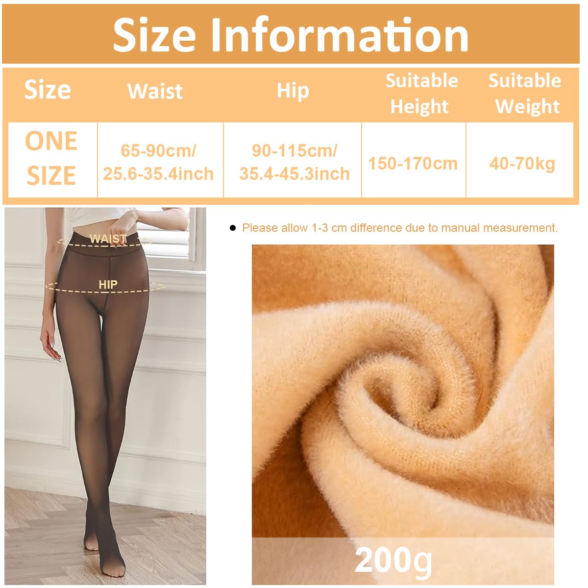 PALAY Women's Fleece Lined Tights for Winter Warmth with High Waist Support | Black Free Size