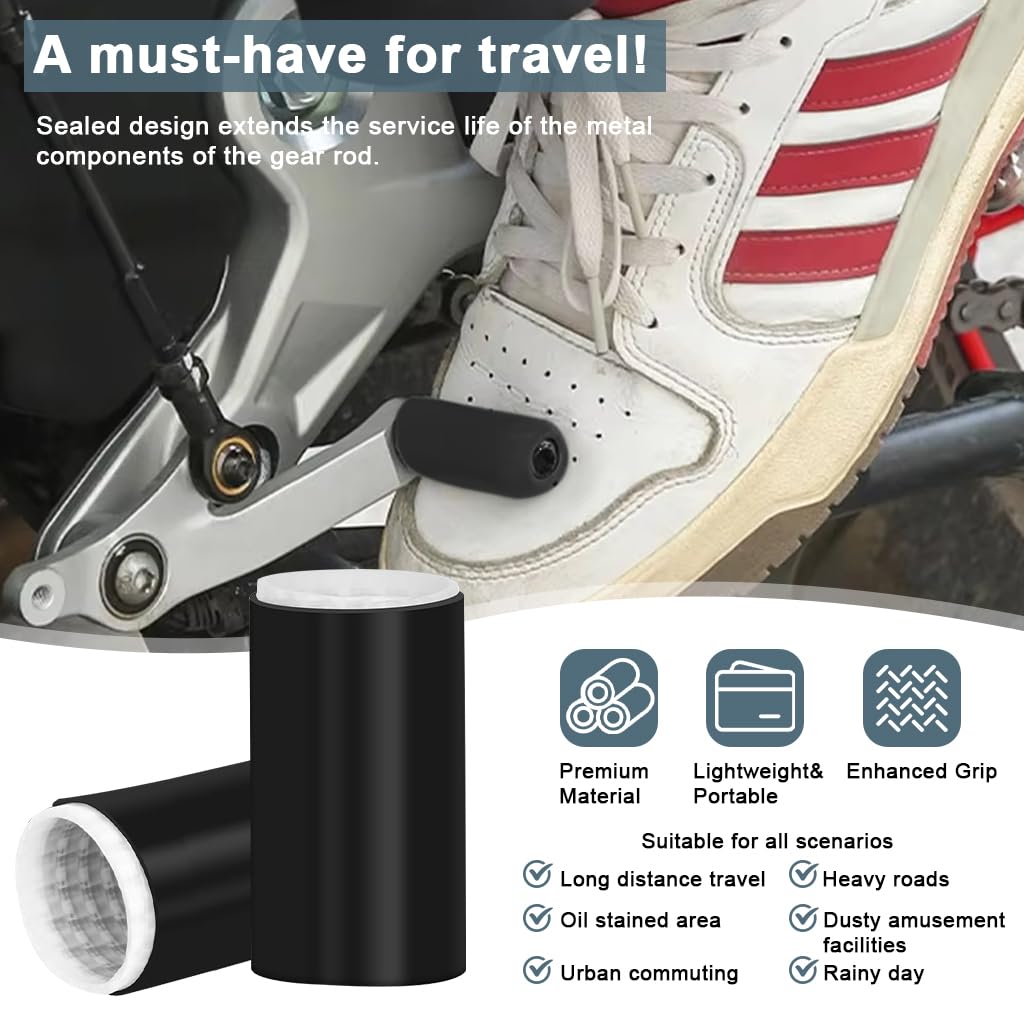 STHIRA Motorcycle Shift Lever Sleeve Cover for Shoe Toe Protection with Textured Silicone | 2Pcs Universal Gear Lever Covers