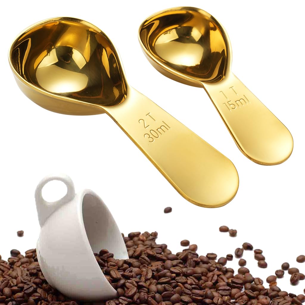 Supvox Measuring Spoons Set for Kitchen with Etched Marks 2 Pcs 15ml and 30ml Stainless Steel