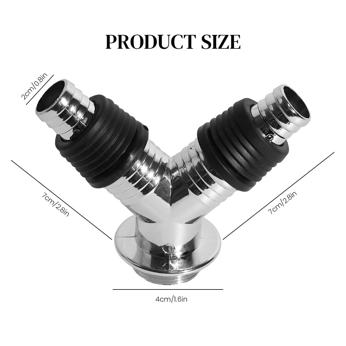 Supvox Washing Machine Drain Pipe Connector for Kitchen and Mop Sink Use featuring Dual Outlet Y Adapter and Electroplated Plastic Finish
