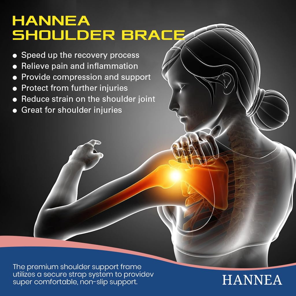 HANNEA Shoulder Brace for Women with Adjustable Straps 13.78 in Fit and Neoprene Fabric | Pink