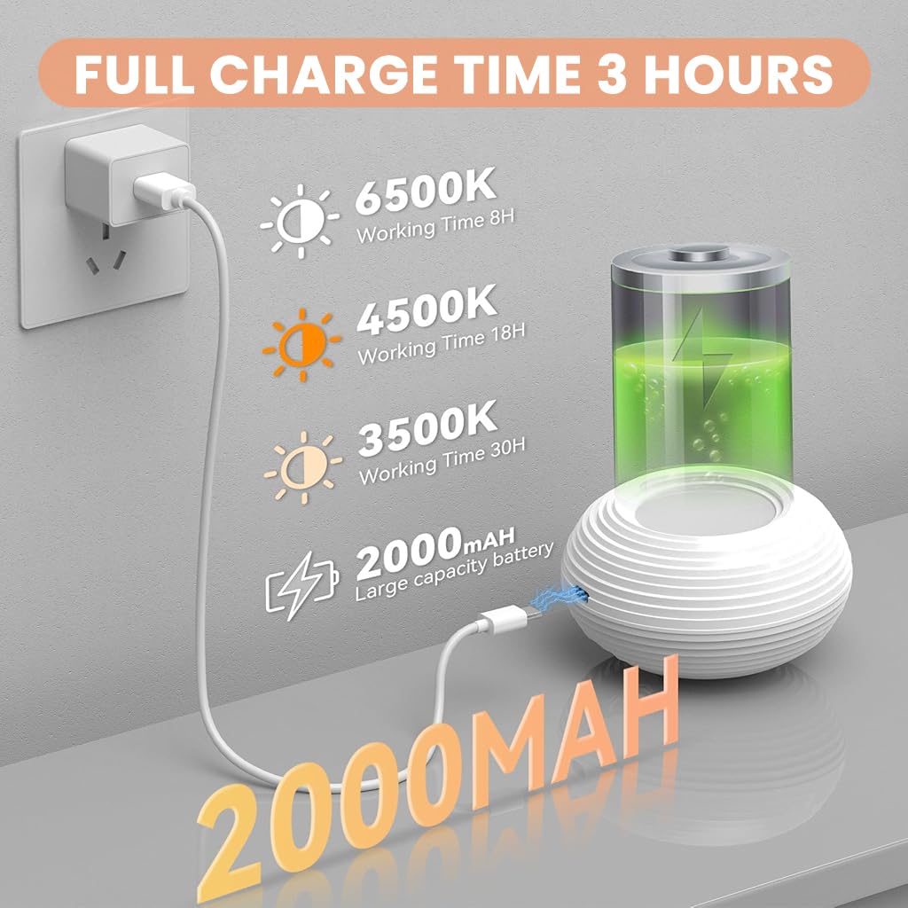 ELEPHANTBOAT Mini USB LED Wall Light for Reading with 360° Magnetic Ball Design & Touch Control