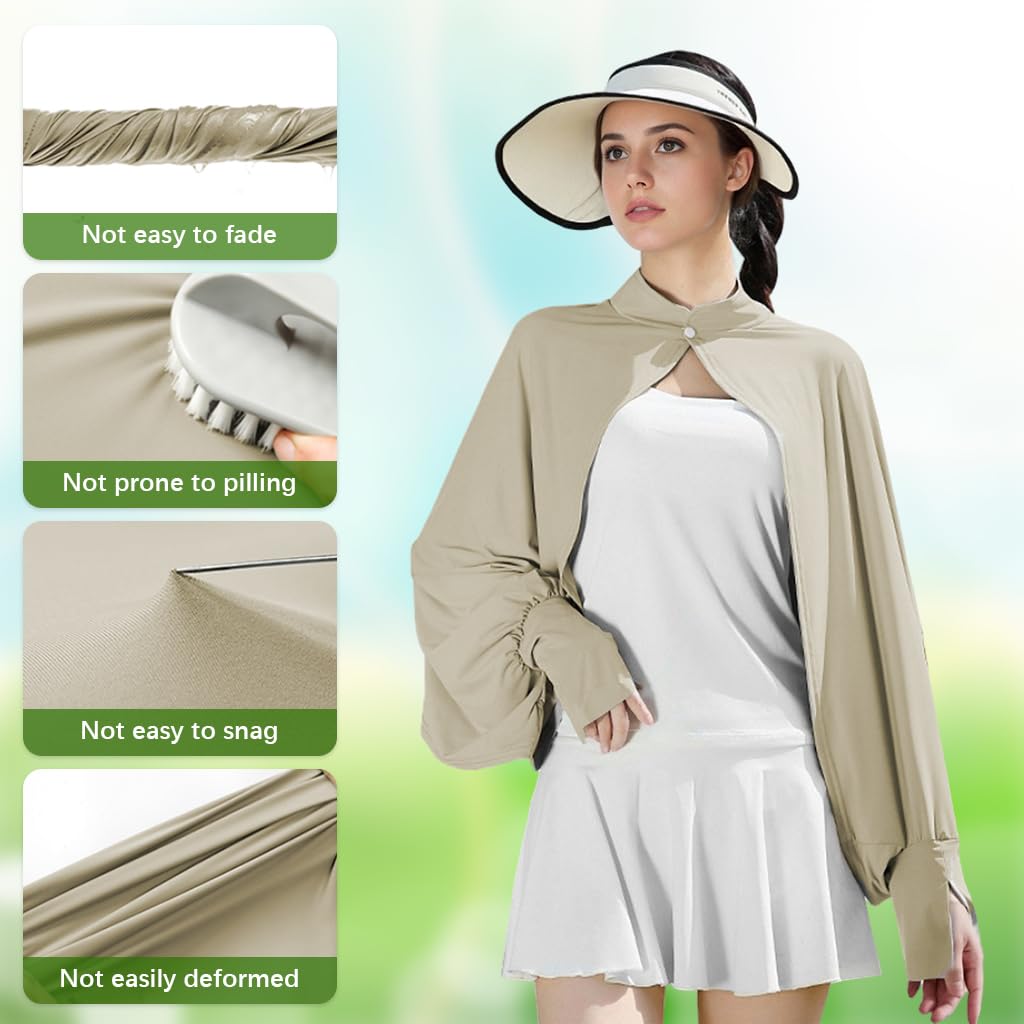 SANNIDHI Sun Protection Shawl for Women with UPF 50+ Ice Silk Fabric | Extended Hand Coverage