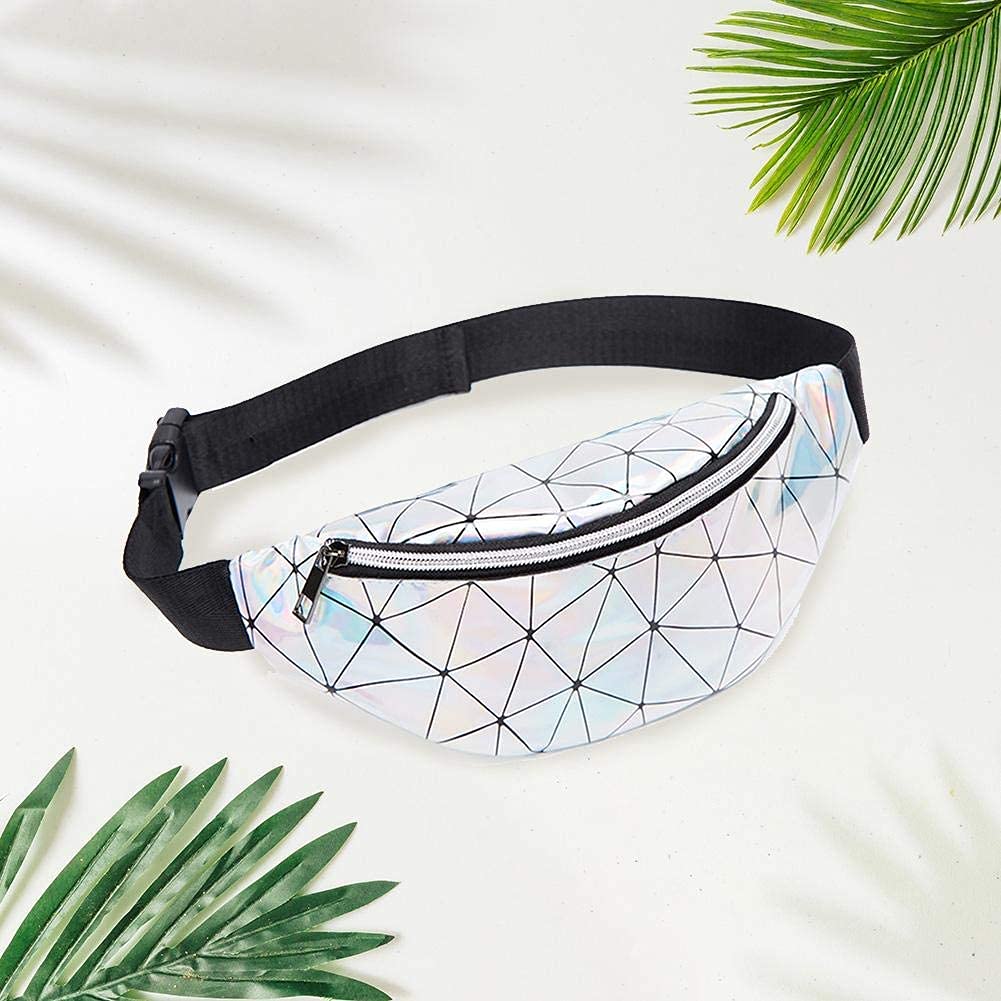 PALAY® Waist Bag Ladies Outdoor Summer Sports Lightweight Waist Bag Silver For Women