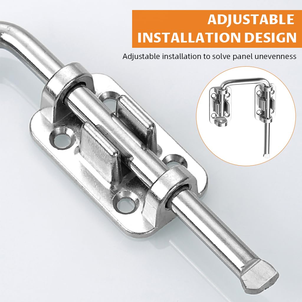 HASTHIP Auto Retracting Spring Door Latch for Home Security featuring Screw Mount | Stainless Steel Safety Bolt for Families and Pets