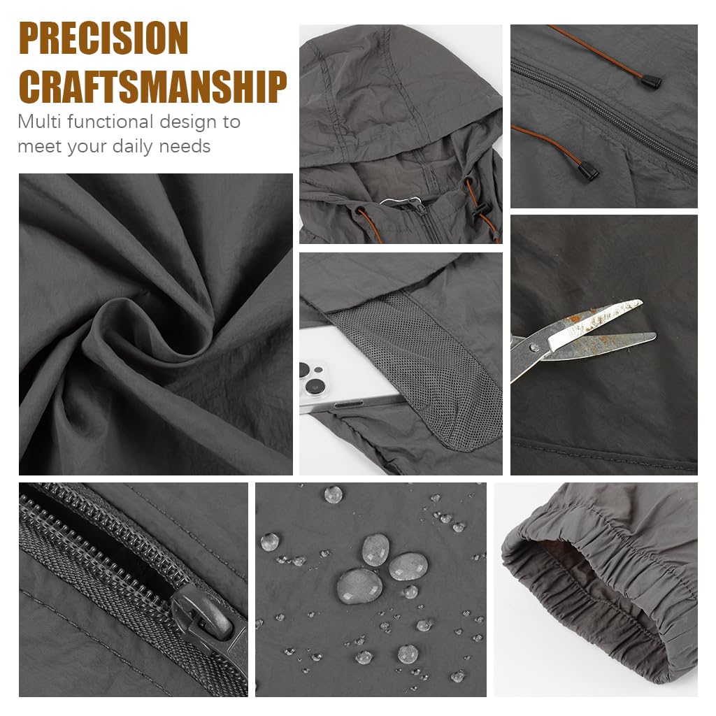 SANNIDHI Rain Coat for Running and Hiking with UPF 50+ Fabric and Elastic Cuffs | Waterproof Jacket for Men and Women