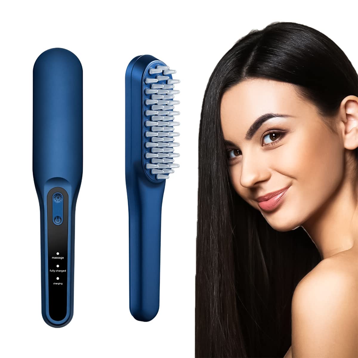 MAYCREATE® Phototherapy Head Massager Brush, Stimulate Hair Growth Red/Blue Light Hair Brush Massager Scalp Massage Reduce Hair Loss Relieve Headache Dizziness Scalp Hair Care