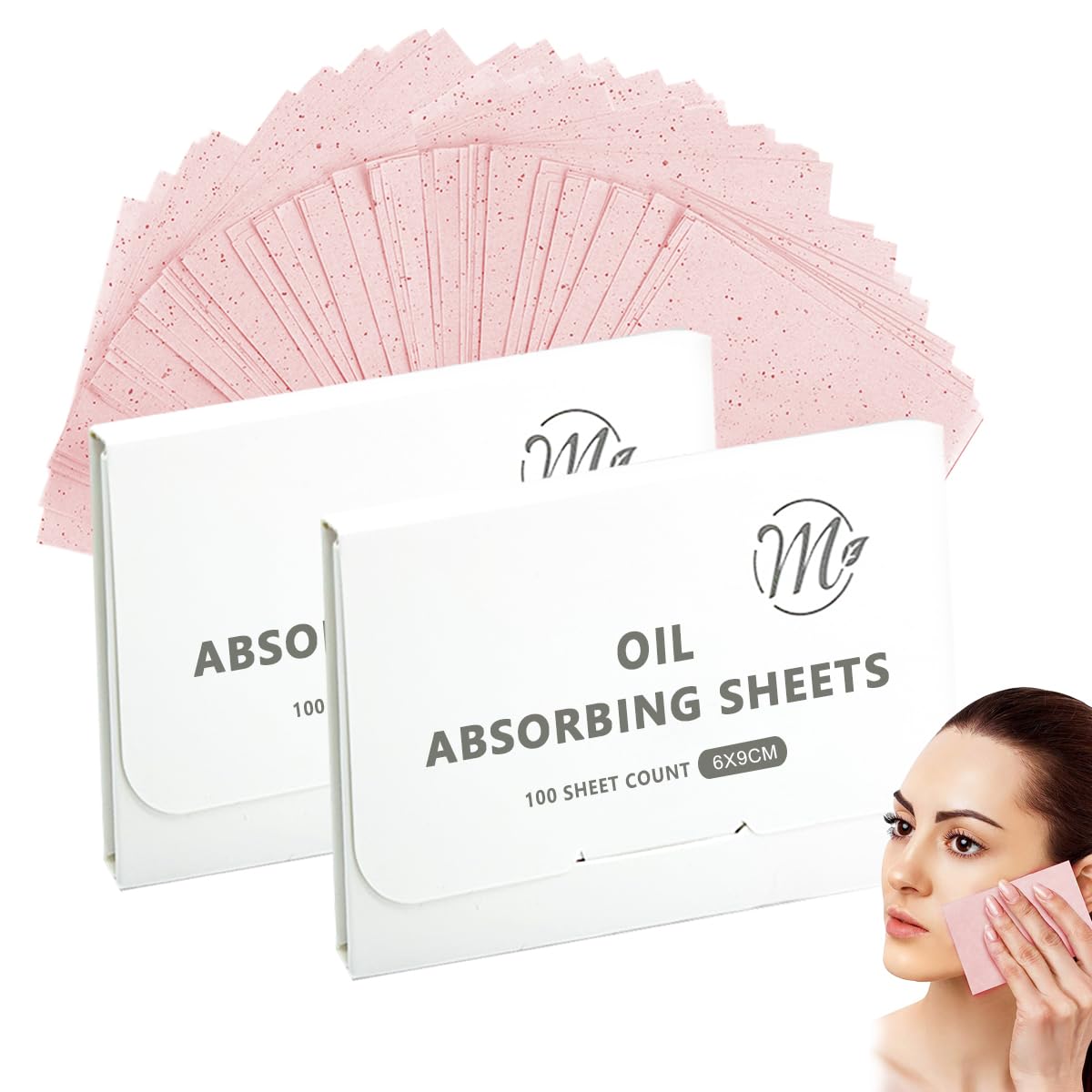 MAYCREATE Oil Absorbing Sheets for Face with Natural Flax Paper 200 Counts 9x6cm | Oily Skin Control