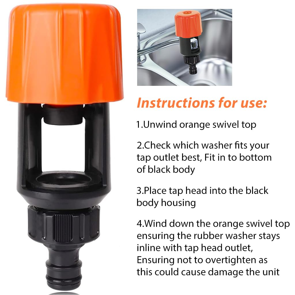 Supvox Hose Pipe Connector for Garden and Car Washing with Quick Release System | 1/2 in ABS Leak Proof Adapter