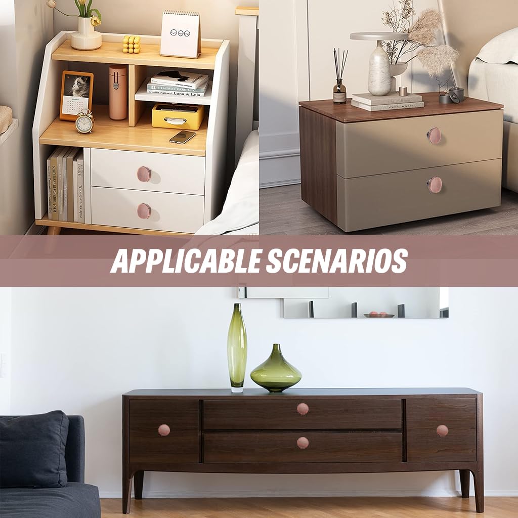 HASTHIP knobs for drawers with 1.29 in round ergonomic grip and brushed brown zinc alloy | 3 piece set