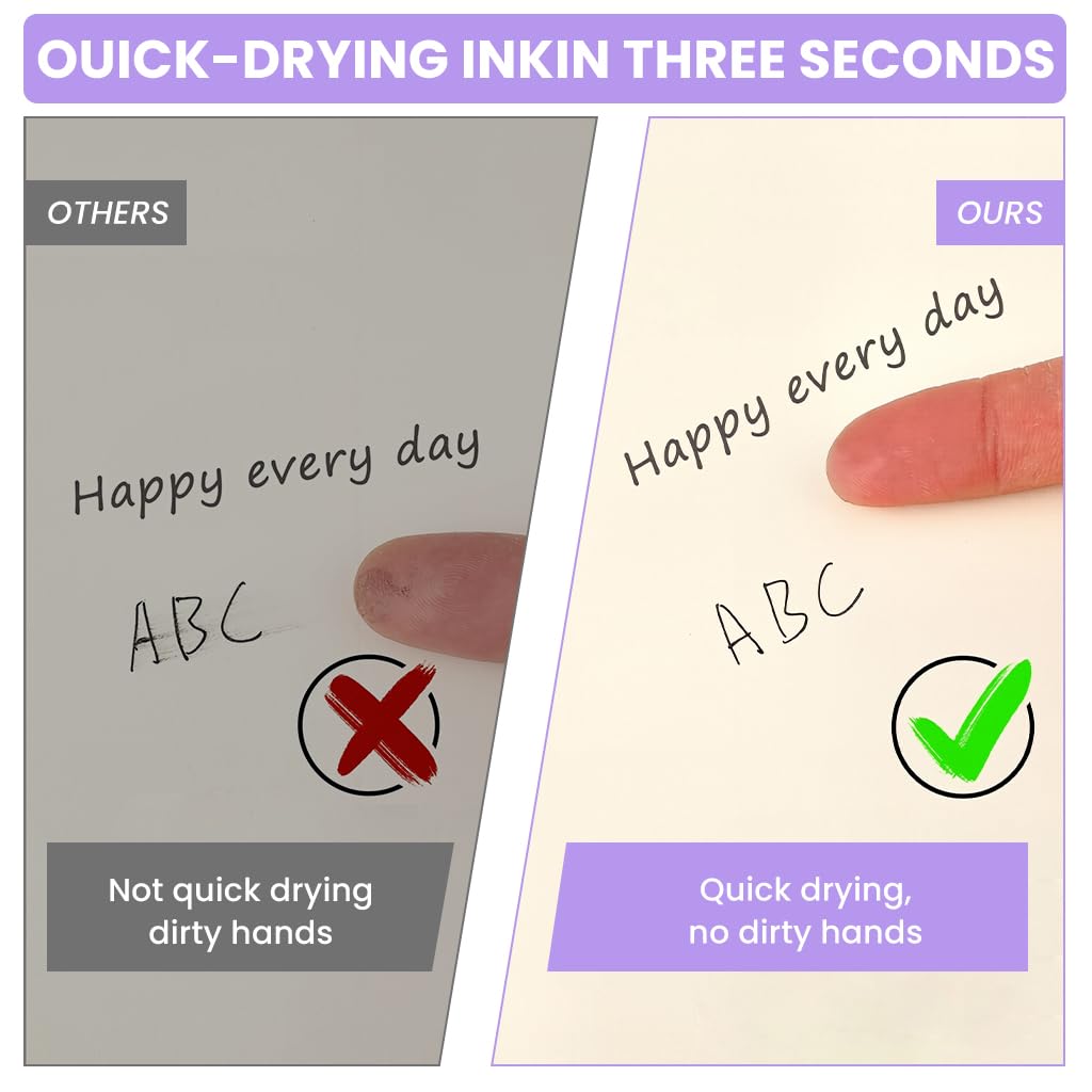 Zibuyu Click Pens 5 Pcs for School and Office with Foam Grips and Clip On Design | Smooth No Smudge Black Gel Ink