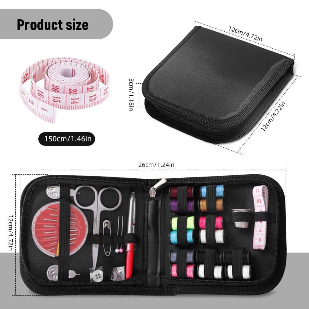 ELEPHANTBOAT® Sewing Kit Needle and Thread Kit with Bag Sewing Kit Pack Sewing Machine Accessories, Contains 14 Spools of Thread, Mending and Sewing Needles, Scissors, Thimble, Tape Measure More