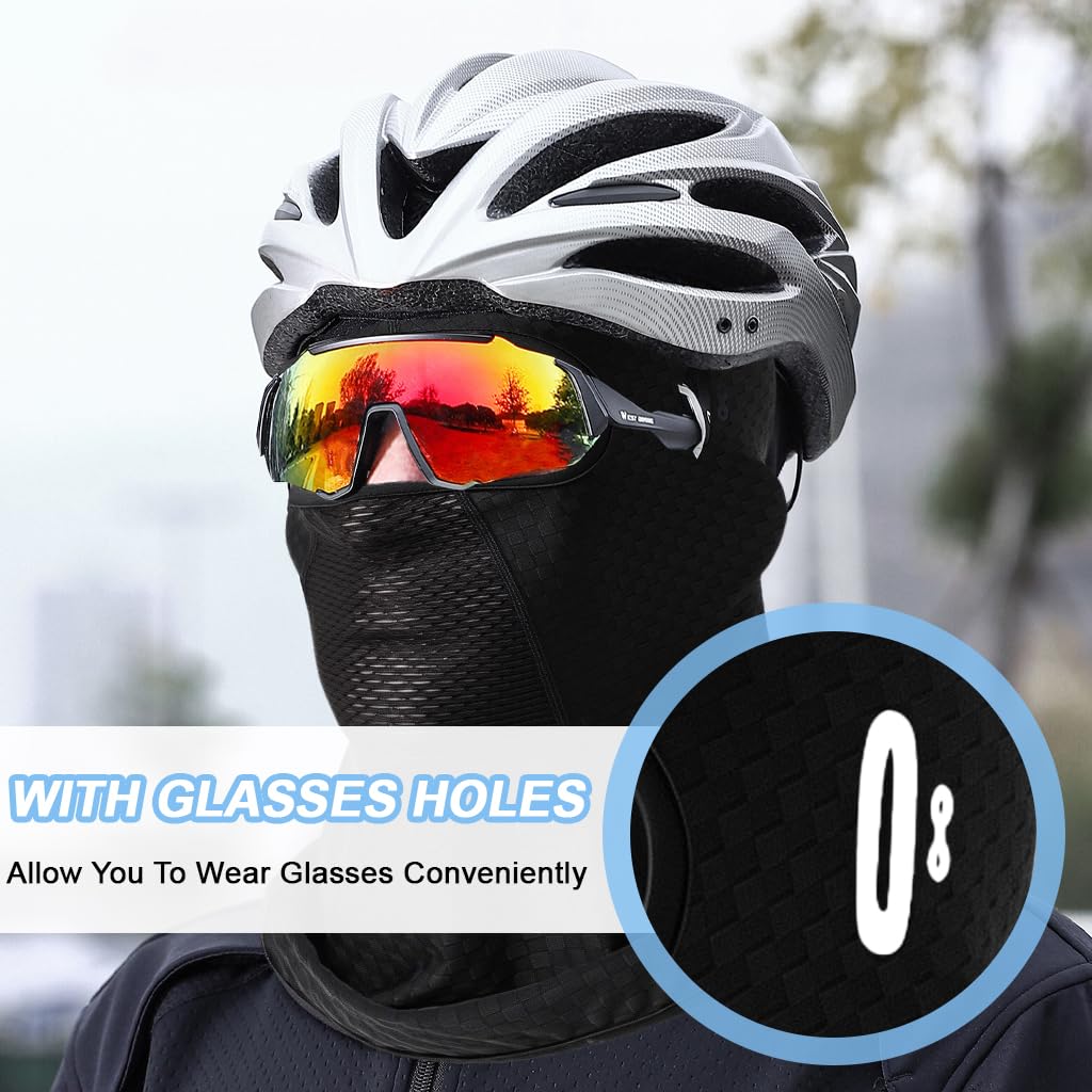 Proberos Balaclava Face Mask for Cycling and Skiing with UPF30+ UV Protection | Breathable Black Full Head Cover